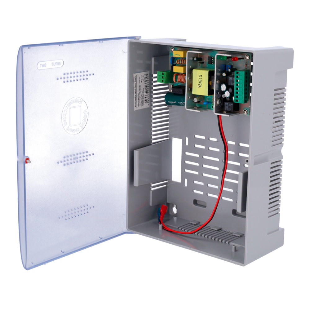 Alimentador - Exclusivo para control de acceso - Control de distintas cerraduras - Batería auxiliar - Se puede configurar en NC/NO - Caja de plástico
