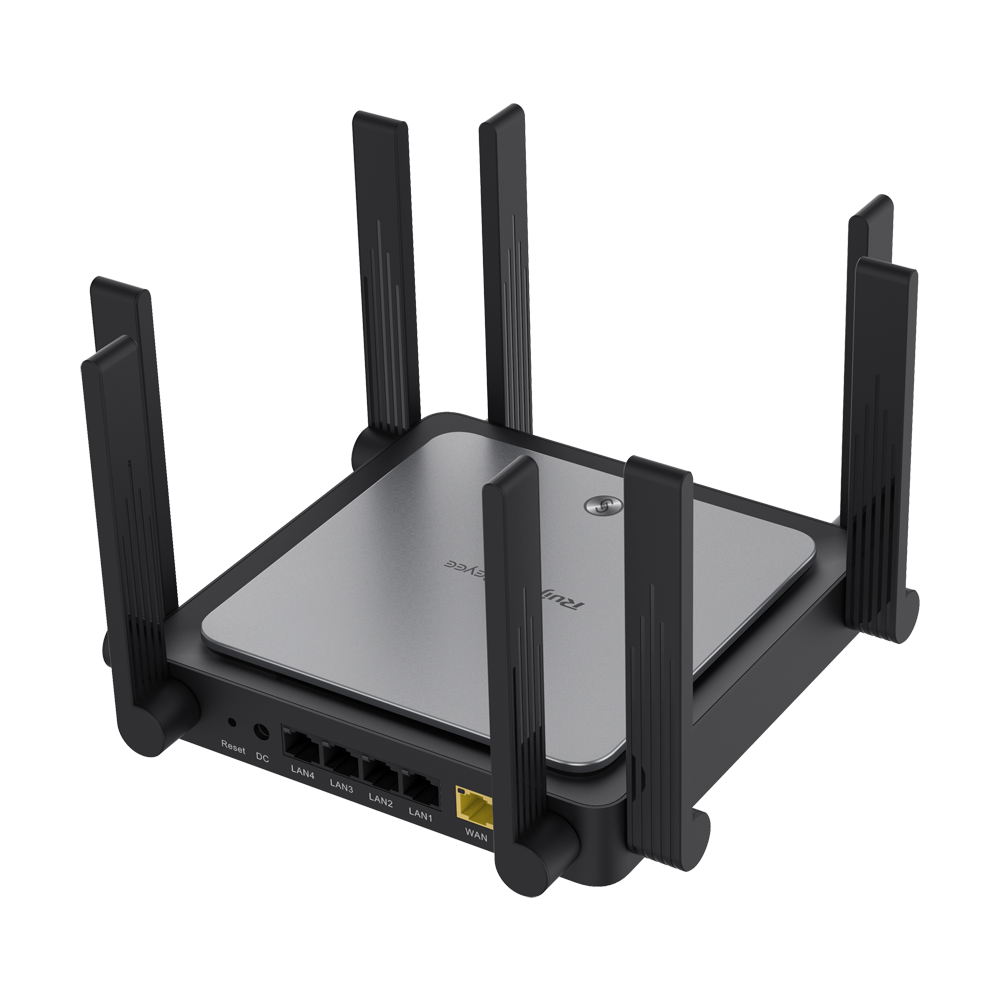 Reyee - Router WiFi Gigabit Mesh 6 AX3200 - 5 Puertos RJ45 10/100/1000 Mbps - 802.11AX quad-stream y banda de 2,4 y 5 GHz - Pequeña oficina/Oficina en casa