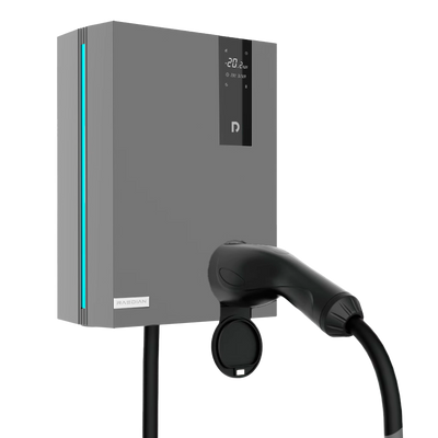 Caricabatterie per auto elettriche - Potenza 22kW /55A / Trifase - Connettore tipo 2  - Cavo da 5m integrato - Protezione IP55,  IK10 - Monitoraggio dalla APP