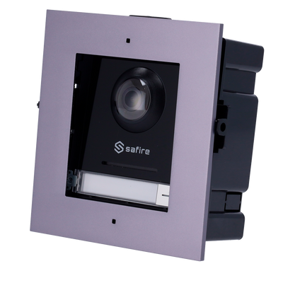 Videocitofono Safire IP - Camera 2Mpx - Audio bidirezionale - APP mobile tramite Monitor - Adatto per esterni IP65 - Montaggio ad incasso con staffa inclusa
