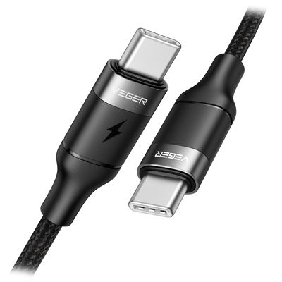 Veger - Cable USB  - USB-C a USB-C - Capacidad de carga 100W Max - Voltaje 20V 5A - Longitud máxima 150cm