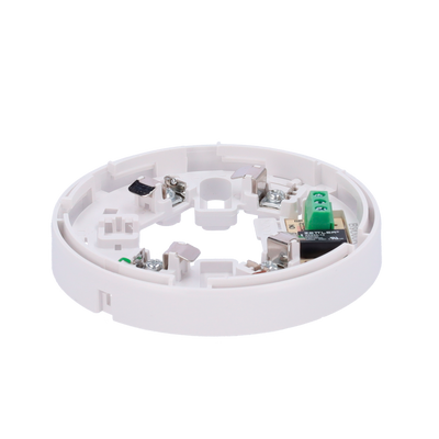 Base a basso profilo con relè - Fino a 12VDC 0.5A / Terminale NO/NC/C - Compatibile con rilevatori V2 e a base alta - Necessario per l'installazione del rilevatore - Montaggio semplice - Possibilità di bloccare il rilevatore alla base - Compatibile con le