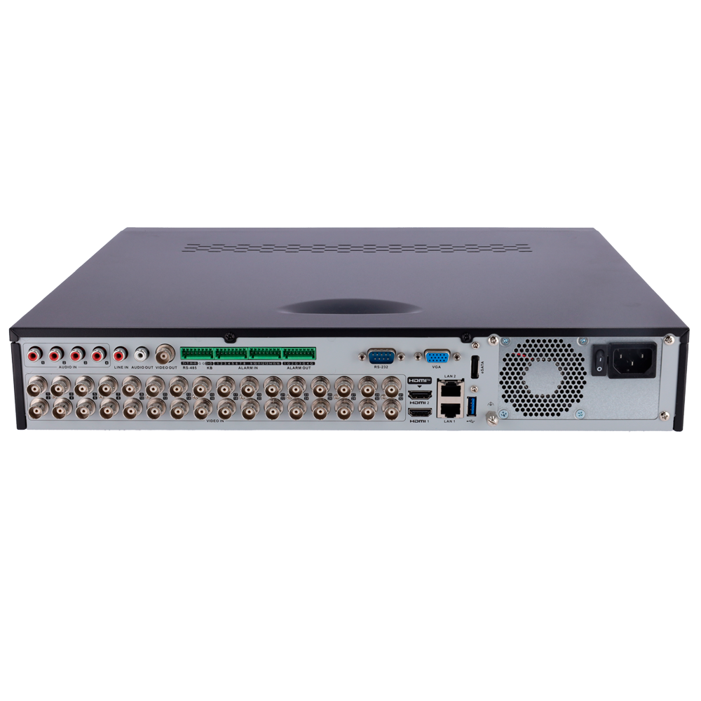 Videoregistratore 5n1 Safire H.265Pro+ - 32CH HDTVI/HDCVI/HDCVI/AHD/CVBS/CVBS/ 32+32 IP - 8 Mpx / 5 Mpx / 4 Mpx / 3 Mpx / 1080p / 720p - Uscita HDMI 4K, HDMI Full HD e VGA - Allarmi (16/4) - 4 CH audio / 4 HDD / RAID 0, 1, 5, 6, 10