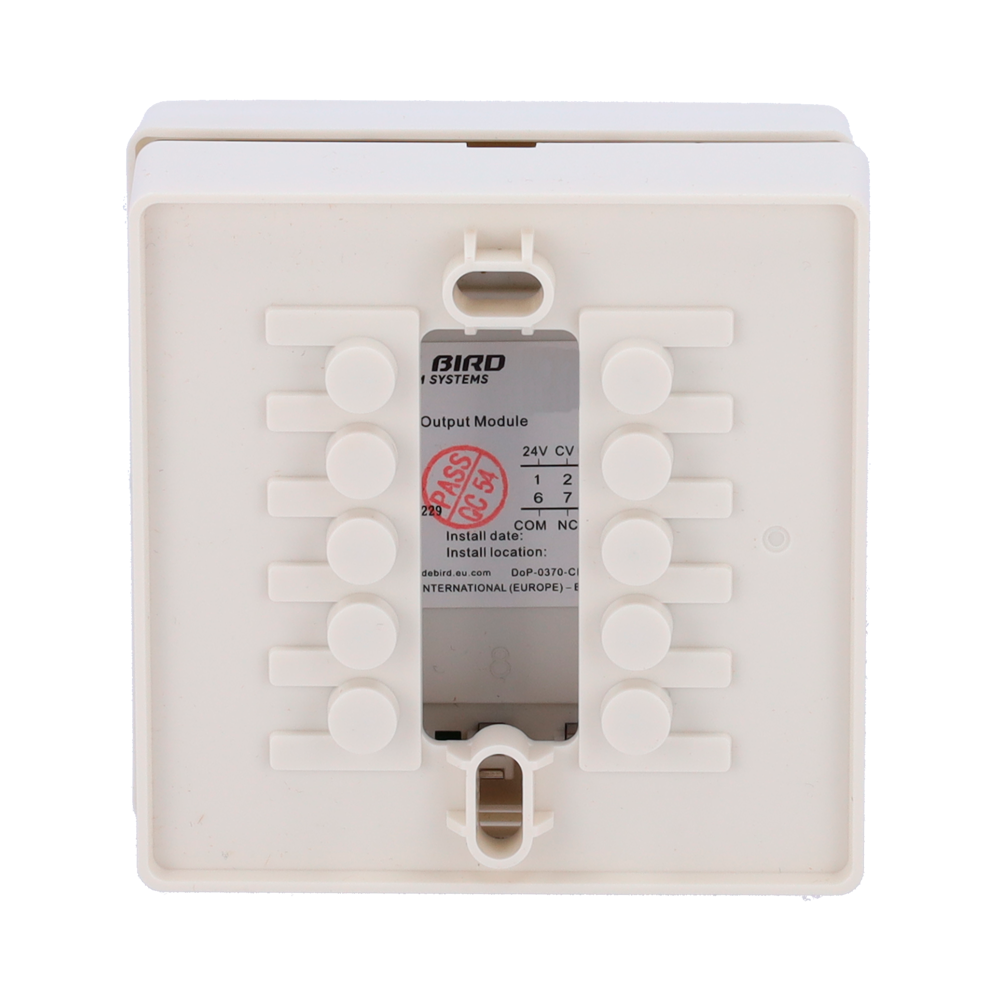 Módulo analógico Jade Bird - 1 Salida con entrada de confirmación - Alimentado por lazo - Cable conductor hasta 2,5mm2 - REOL de 10 kΩ (suministrado) - Certificado EN 54-18