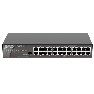 Switch de Escritorio Reyee - Carcasa Metálica - Montaje en Rack - 24 Puertos RJ45 - Velocidad 10/100/1000 Mbps - Plug and Play - Tecnología de Ahorro de Energía