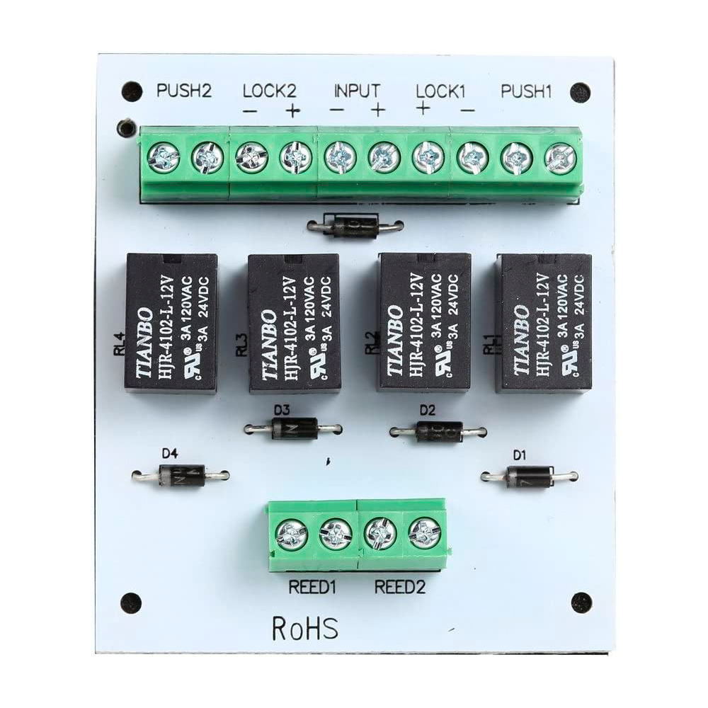 Modulo relè - Creazione di 2 porte interbloccate - Doppia uscita - Piccole dimensioni - Adatto per qualsiasi tipo di porta - Alimentazione 12 VDC
