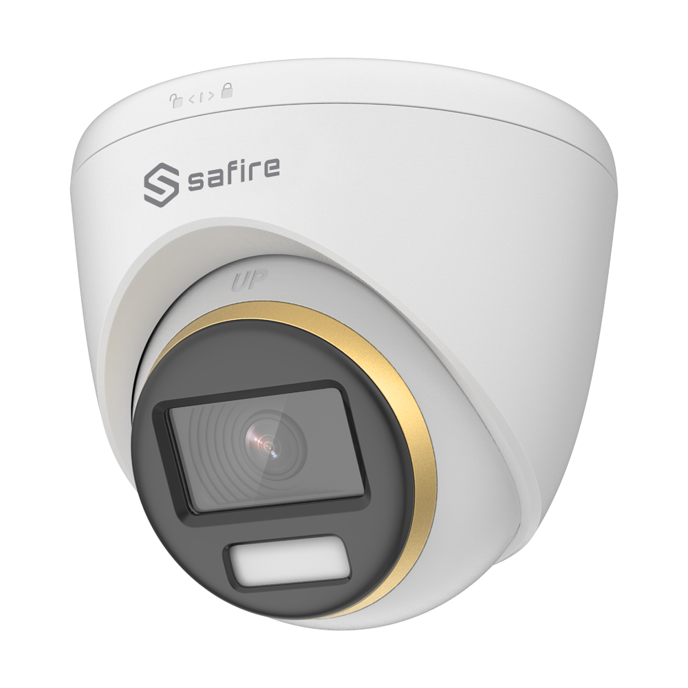 Telecamera Safire Turret 8 Mpx - Full Color Vision - Lente 3.6 mm / True WDR - F1.0 per una migliore illuminazione - Illuminazione minima 0.0005 Lux - Illuminazione a LED bianco fino a 40m