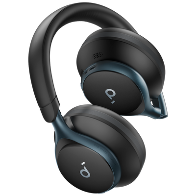 Auricolari Wireless Soundcore by Anker - 55 ore di riproduzione - Fino a 98% Riduzione del Rumore - Ricarica veloce - Personalizzazione tramite l'app Soundcore - Colore nero