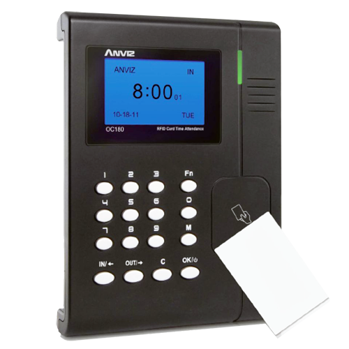 Terminal di Controllo Presenze ANVIZ - Schede RFID e tastiera - 20000 registrazioni / 200000 registri - TCP/IP, USB Flash - 8 Modi di Controllo presenze - Software CrossChex