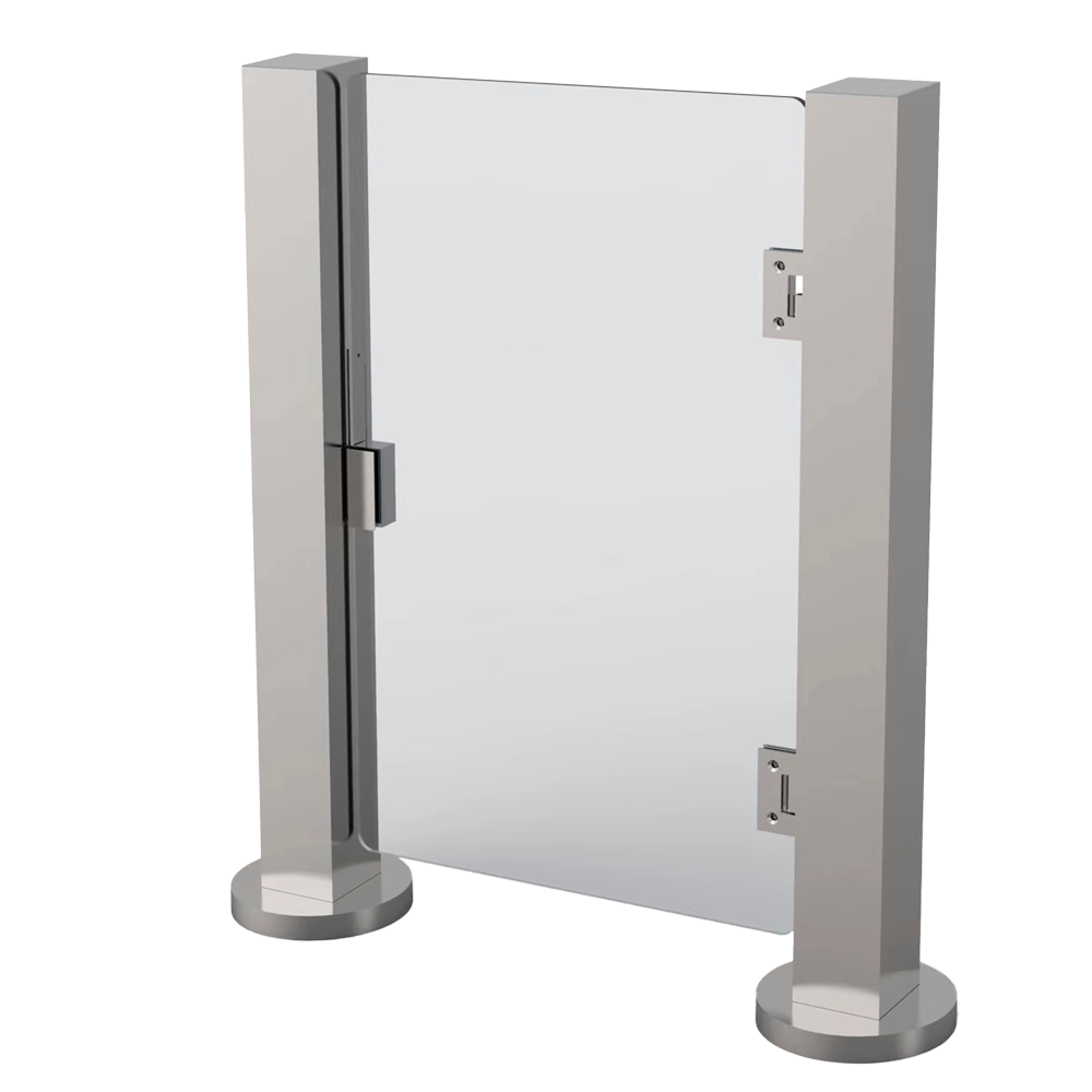 Sistema di chiusura manuale dell'anta - Serratura elettrica (apertura automatica) - Compatibile con tornelli - Anta in acrilico inclusa - Fabbricato in acciaio inossidabile SUS304 - Dimensioni: 985 (I) x 900 (H) mm