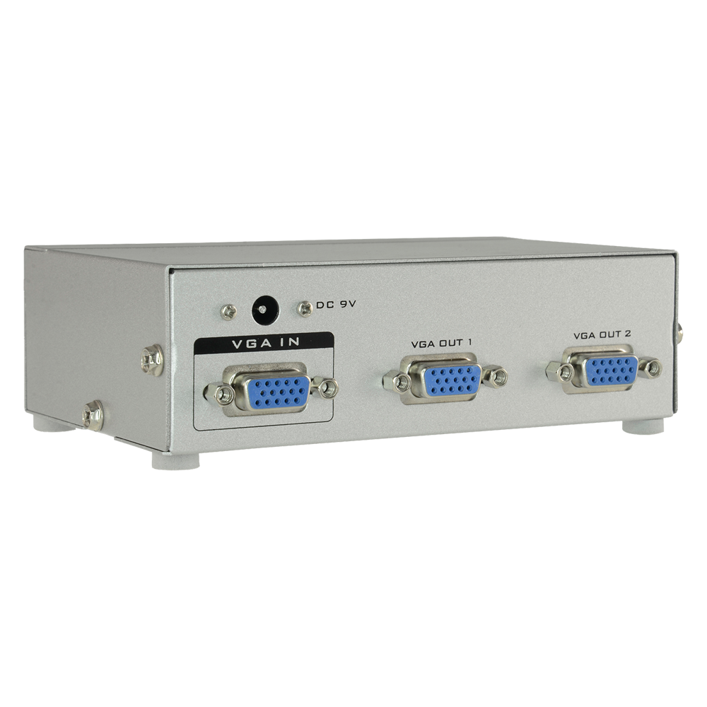 Moltiplicatore di segnale VGA - 1 ingresso VGA - 2 uscite VGA - VGA, SVGA, XGA, Multisync - Distanza ai monitor: 65 metri - Alimentazione DC 5 V
