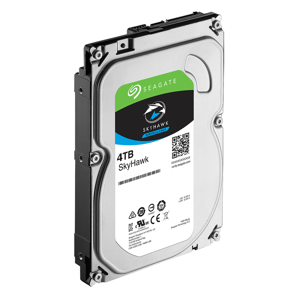 Disco duro Seagate Skyhawk - Capacità 4 TB - Interfaccia SATA 6 GB/s - Modello ST4000VX000 - Speciale per Videoregistratori - Da solo o installato su DVR