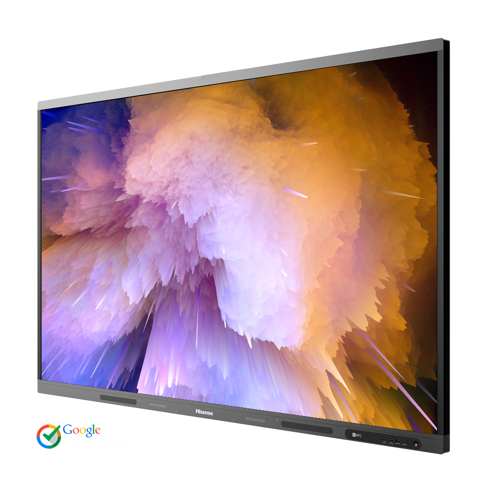 Pantalla interactiva HISENSE 86" 4K - Resolución 3840x2160 - Certificación Google - Transmisión inalámbrica - Android 13.0 - Altavoces integrados