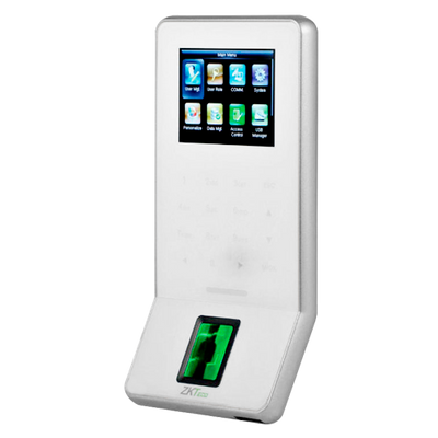 Controllo della presenza e accesso - Sensore BioID di impronte digitali, PIN e scheda MF - 3.000 impronte | 30.000 registri - TCP/IP, USB, RS485, Wiegand e relè - Adatta per interni - ZKBioTime8