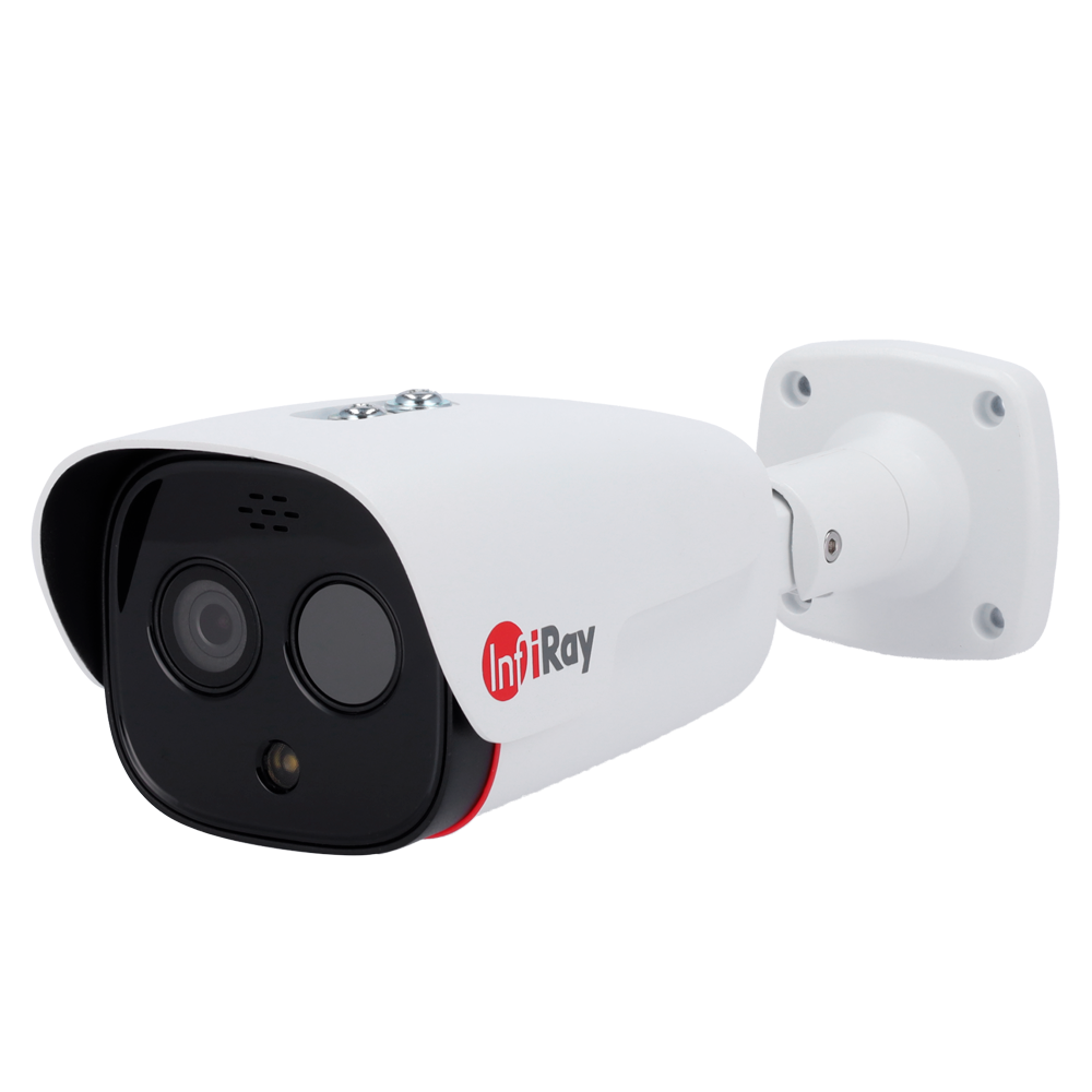 Telecamera termica IP InfiRay FB2 serie - Sensore termico VOx FPA 256x192 12μm | Ottica 7mm - Sensore visibile 1/2.8" CMOS | 5Mpx | Ottica 8mm - Sensibilità termica ≤40mK - Intervallo di misurazione della temperatura -20ºC~550º/±2ºC o ±2% - Rilevamento pr