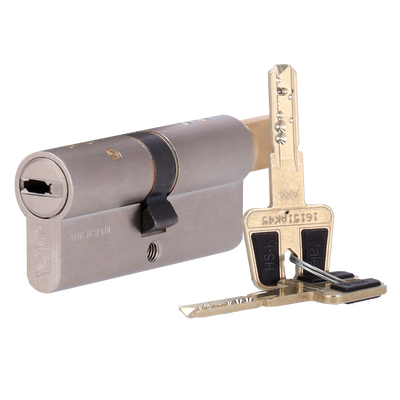 Cilindro de alta seguridad - Doble embrague - Apto para YALE-LINUS-L2 - Sistema de 6 pitones activos y 2 sensores - Dimensiones 35 x 35 mm - Incluye 2 llaves físicas