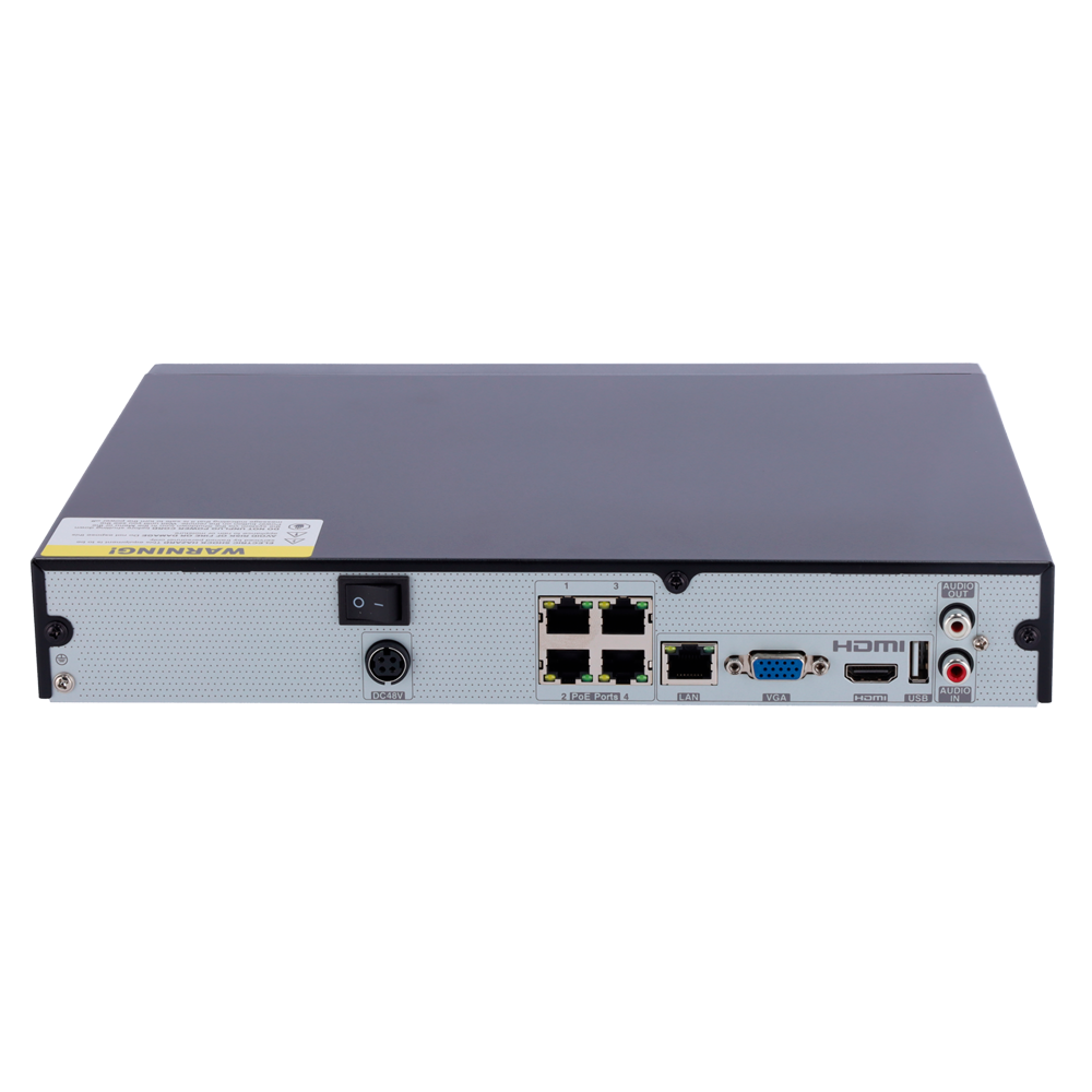 Safire Smart - Grabador de vídeo NVR para cámaras IP gama B1 - Vídeo 4 CH PoE 40W / Compresión H.265 - Resolución hasta 8Mpx / Ancho de banda 40Mbps - Salida HDMI 4K y VGA - Soporta eventos VCA de cámaras IP / Función POS
