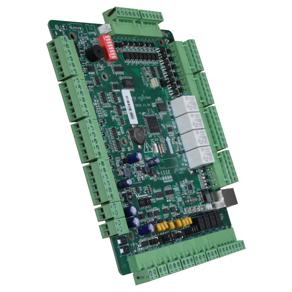 Controlador de Acceso Biométrico - Acceso por Huella Digital, Rostro, Tarjeta o Contraseña - Comunicación TCP/IP | eInicio | ISAPI | OSDP - 4 entradas Wiegand 26 y 8 RS485 - Salida de relé para cuatro puertos - Software Safire Control Center