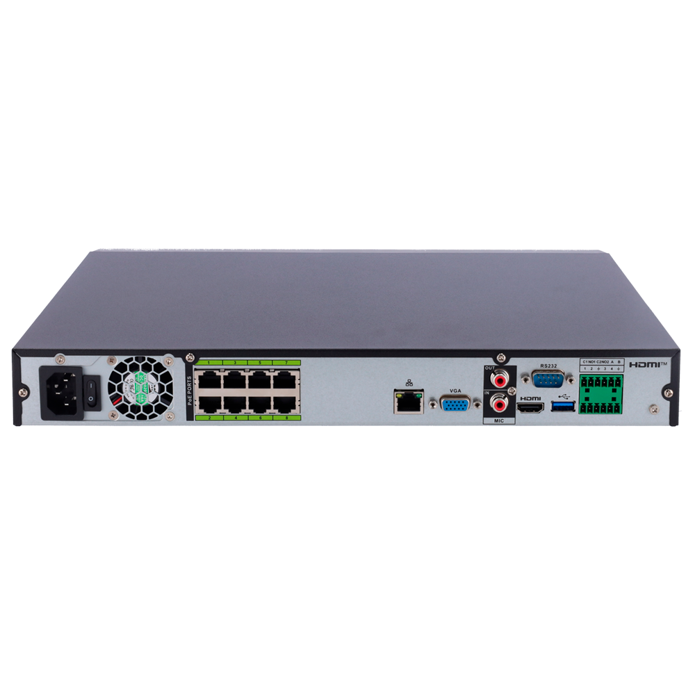 Grabador X-Security NVR ACUPICK - 8 CH IP | 8 CH PoE - Maximum resolution 32 Megapixel - Smart H.265+; H.265; Smart H.264+; H.264; MJPEG - 1 x HDMI and VGA output - Inteligent functions