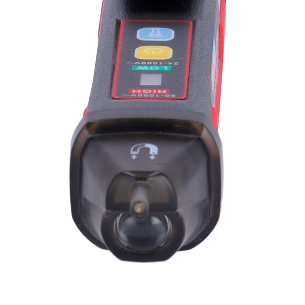 Non-contact AC voltage detector - High and low voltage modes up to 1000 V - Audible warning and visible LED - Automatic shut-off - Low power indicator - Optical magnetic field warning