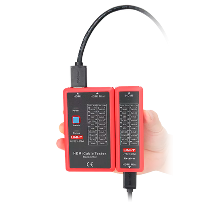 Tester di cavi - Controllo di stato dei cavi HDMI/MINI-HDM - Valutazione di cavi in cortocircuito e incrociati -  Controllo dello stato della schermatura dei cavi - Modalità di test di scansione - Spegnimento automatico