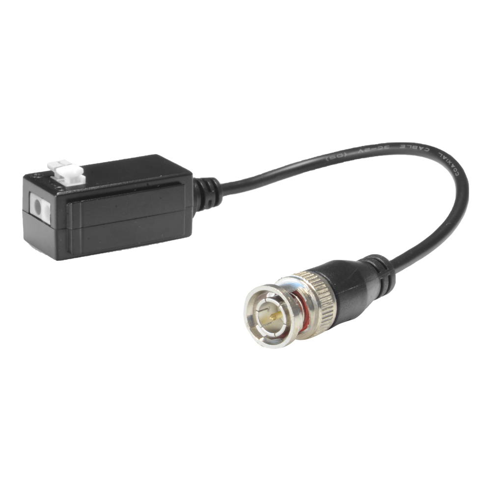 Trasmettitore passivo per doppino intrecciato SAFIRE - Ottimizzato per HDTVI, HDCVI e AHD - 1 canale video, PoC - Passivo, connettore da 2 pin - Distanza massima: 450 m (TVI / 720p) - 2 unità