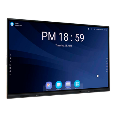 Monitor interattivo 75" con risoluzione 4K
- Webcam USB con risoluzione 4K
- Supporto da pavimento con rotelle