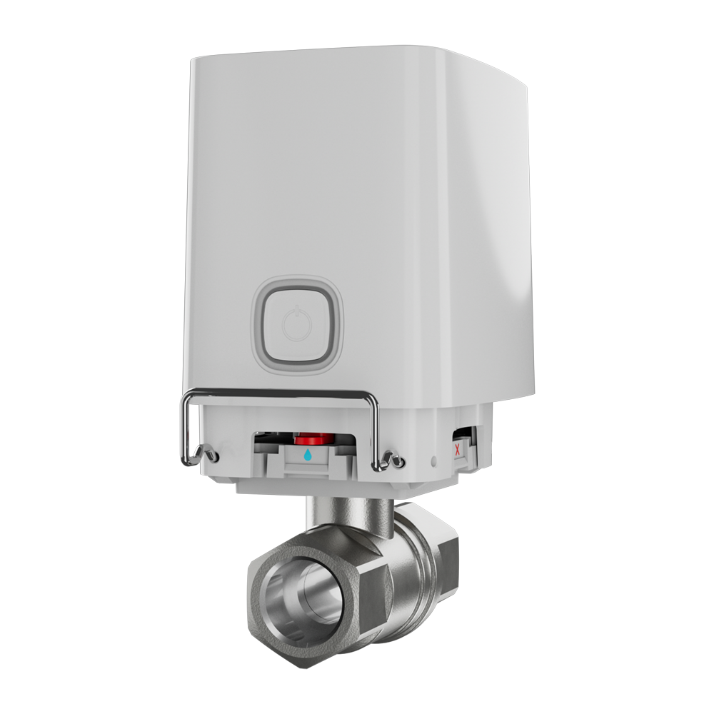 Electroválvula válvula de agua - Válvula Bonomi de 1" (DN 25) - Compatible con tubos de agua fría y caliente - La válvula sella en menos de 5 segundos - Permite escenarios automáticos - Alimentación de 4 pilas CR123A o 7,5~14 VDC