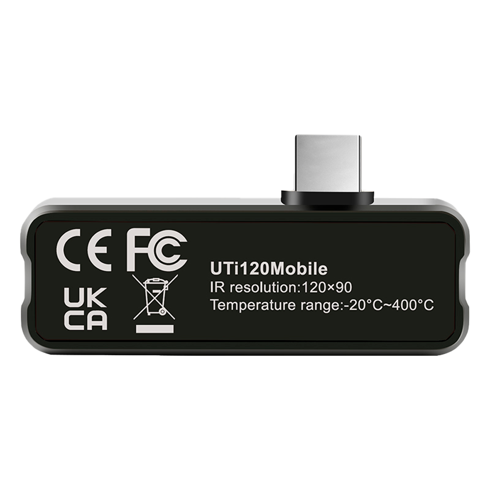 Termocamera portatile per smartphone - Misurazione della temperatura in tempo reale - Risoluzione termica 120x90 | Precisione ±2ºC - Sensibilità termica ≤60mK - Monitoraggio su smartphone