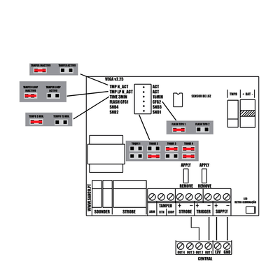 Sirena per esterni cablata - Certificato di grado 3 - Pressione sonora massima 112 dBA - Flash di 2 segnalazione barre LED - Luce blu e frontale personalizzabile - Batteria di backup inclusa