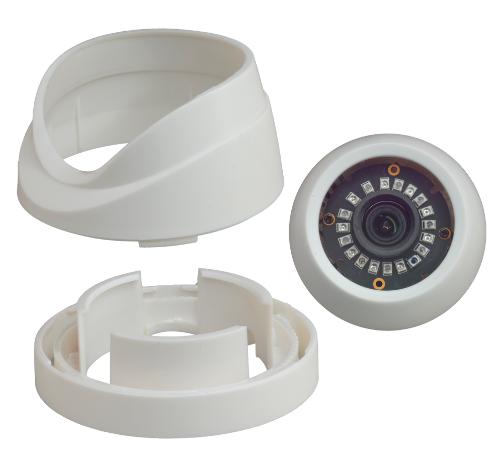 Cámera dome Gama 1080p ECO - 4 in 1 (HDTVI / HDCVI / AHD / CVBS) - 1/2.7" Brigates© BG0806 - Lente 3.6 mm - 12 LED SMD IR Distanza 25 m - Indoor