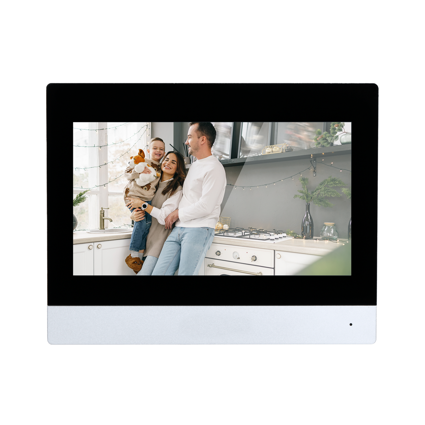 Monitor per videocitofono - Schermo TFT da 7" Android 8.1 - Audio bidirezionale - TCP/IP, WiFi e SIP - Slot per scheda microSD fino a 64 GB - Montaggio su superficie | Color nero