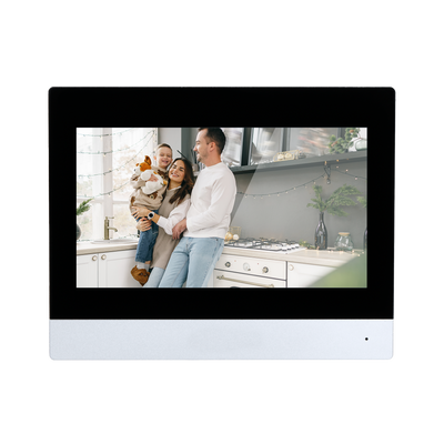 Monitor per videocitofono - Schermo TFT da 7" Android 8.1 - Audio bidirezionale - TCP/IP, WiFi e SIP - Slot per scheda microSD fino a 64 GB - Montaggio su superficie | Color nero