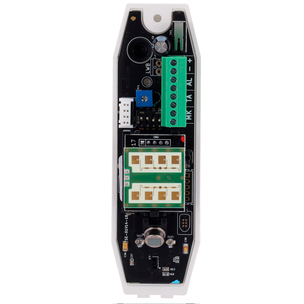 Rilevatore da esterno cablato Duevi - PIR a tenda e a microonde (24 GHz) - Portata rilevamento 12 m / Antimasking - Alimentazione 9.6 ~ 14.5 VDC - Compatibile con i sistemi di allarme cablati - Uso esterni IP54