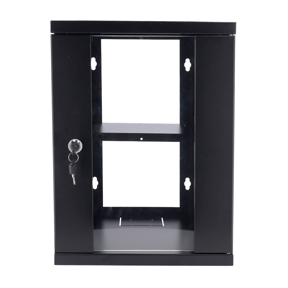 Armadio rack a parete - Fino a 9U rack da 10" - Fino a 15 Kg di carico - Con canaline passacavi - Vassoio incluso - Profondità 300 mm