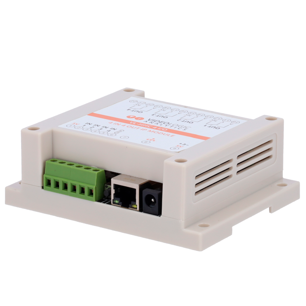 Videologic modulo esterno 4 relè - Connessione IP - 4 uscite relè e 4 ingressi
