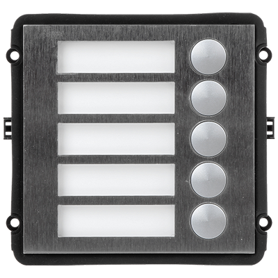Módulo de extensión - Compatible con XS-V2000E-MIP - 5 botones mecánicos - 5 etiquetas LED personalizadas - Acero inoxidable antivandálico - Montaje modular