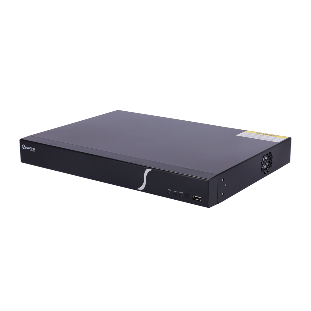 Safire Smart - Grabador de vídeo NVR para cámaras IP gama A1 - Vídeo 16CH / Compresión H.265+ - Resolución hasta 8Mpx / Ancho de banda 160Mbps - Salida HDMI 4K y VGA / 2HDDs - Reconocimiento facial / Búsqueda inteligente