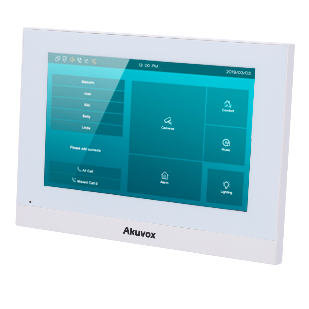 Monitor Linux para Videoportero - Pantalla TFT de 7" - Audio bidireccional Crystal Clear - TCP/IP, PoE, WiFi, SIP Standard - Mantenimiento vía Cloud - Conexión de monitor y estación externa vía Cloud