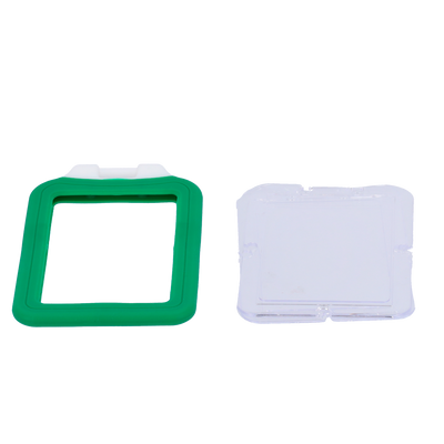Porta-tarjetas - Disposición vertical - Láminas de plástico protectoras - Fabricado en silicona - Color verde