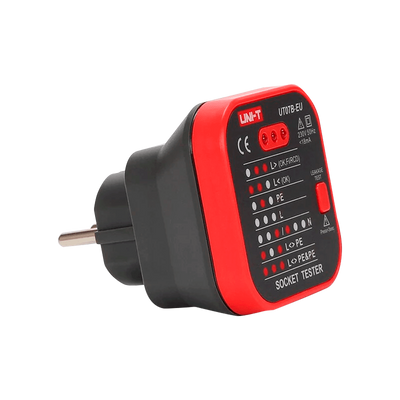 Probador de enchufes eléctricos de la UE - Comprobación de errores de cableado - Prueba de fugas