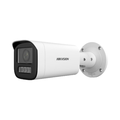 Hikvision - Cámara Turret IP gama Value - Resolución 8 Megapíxel (3840X2160) - Lente 2.8 mm - Luz híbrida alcance 30 m | PoE (IEEE802.3af) - Detección de movimiento 2.0 | IP67