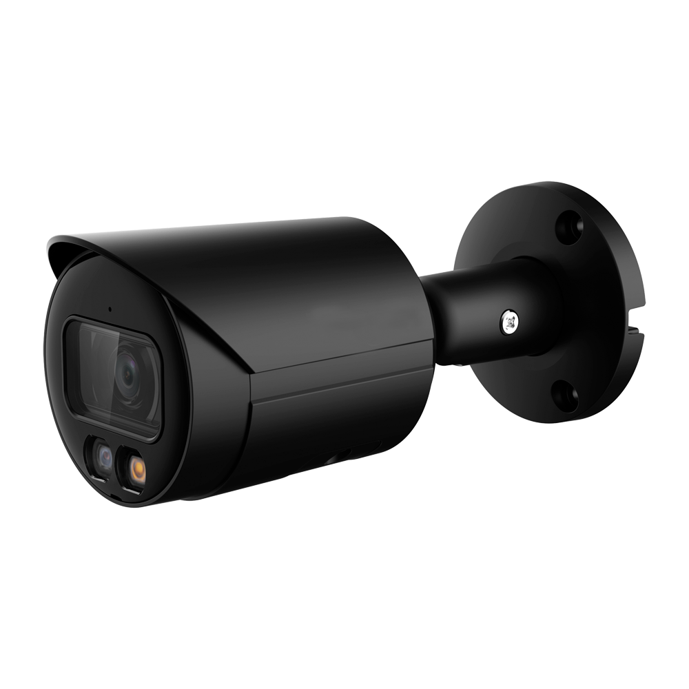 Telecamera Bullet IP 4 Megapixel BLACK - 1/3” Progressive Scan CMOS - Compressione H.265+/H.265/H.264+/H.264 - Obiettivo 2.8 mm / LED Portata 30 m - WDR | Microfono integrato - Funzioni Intelligenti