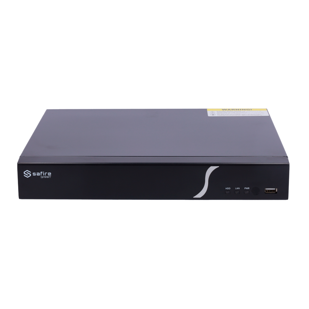 Safire Smart - Grabador de vídeo NVR para cámaras IP gama B1 - Vídeo de 8 CH / Compresión H.265 - Resolución hasta 8Mpx / Ancho de banda 40Mbps - Salida HDMI 4K y VGA / 1HDD - Soporta eventos VCA de cámaras IP / Función POS