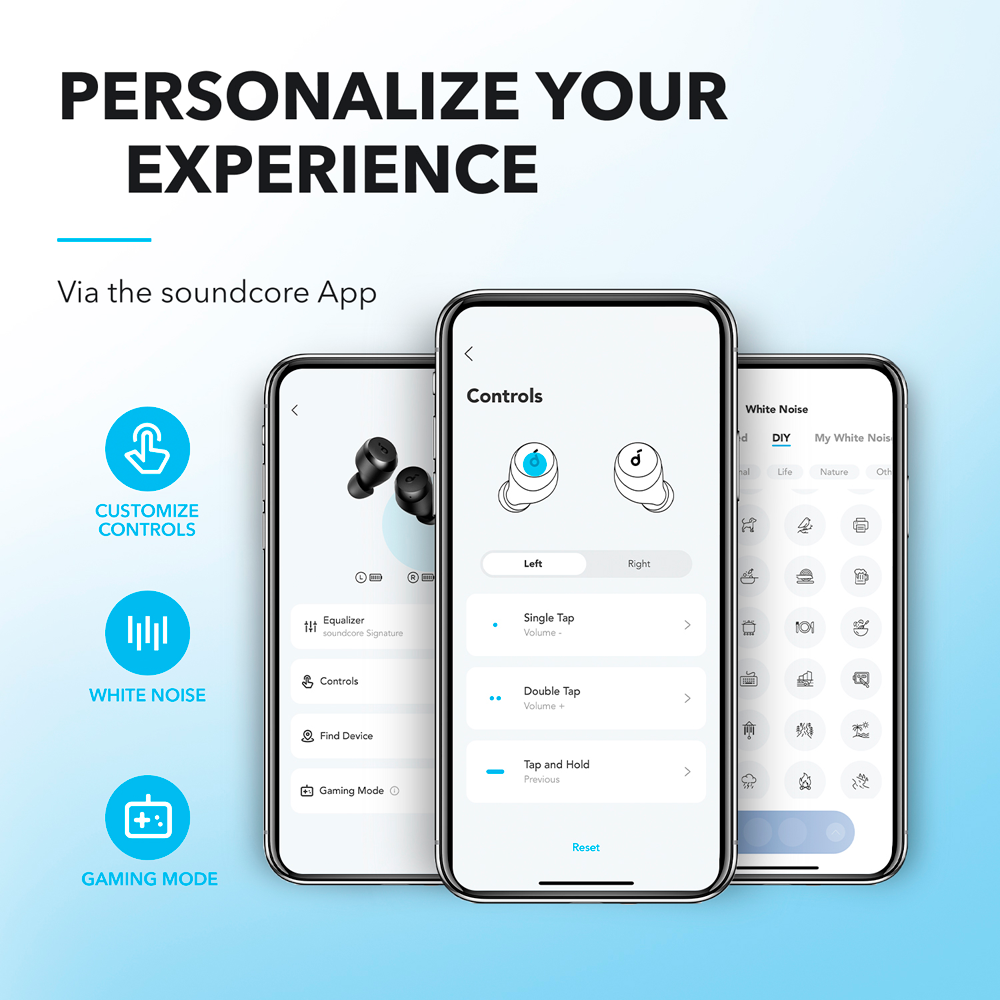 Anker - Auricolari bluetooth - 9 ore di autonomia - Personalizzazione tramite l'app Soundcore - Resistente all'acqua IPX5  - Ricarica veloce
