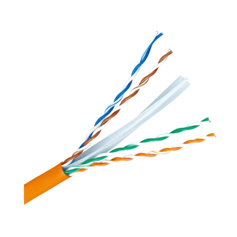 Cable UTP Cat 6 libre de halógenos - Conductor 99,9% cobre - CPR class: Dca - Cumple con 90m Fluke test - Rollo de 305 metros/Color naranja