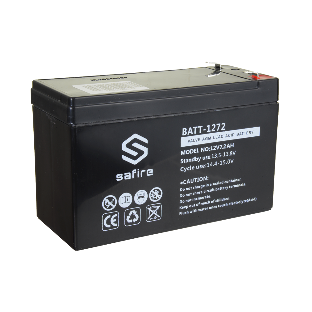 Batteria ricaricabile - Tecnologia piombo-acido AGM - Voltaggio 12 V - Capacità 7.2 Ah - 94 x 151 x 65 mm / 2220 g - Per backup o uso diretto