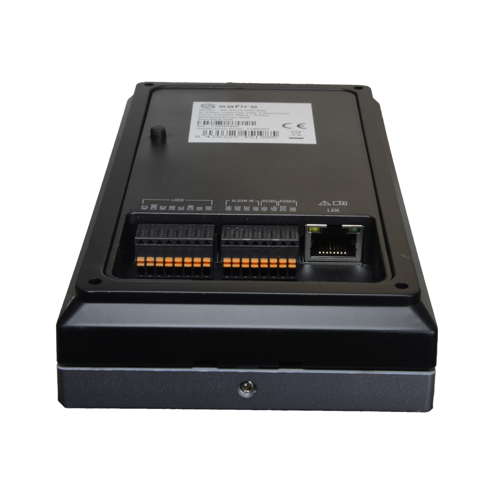 WiFi IP video intercom for 4 apartments - 2 Mp camera | Two-way audio - Opening with MF card 2 relays - Mobile app with or without monitor - Vandal-proof stainless steel - Standard PoE | Surface mount
