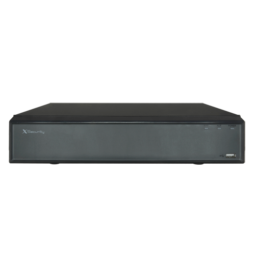 Videograbador NVR X-Security para cámaras IP - 4 CH IP y 4 puertos PoE - Resolución máxima de grabación 8 Mpx - Compresión H.265/H.264 - Salida HDMI 4K y VGA - Permite 1 disco duro