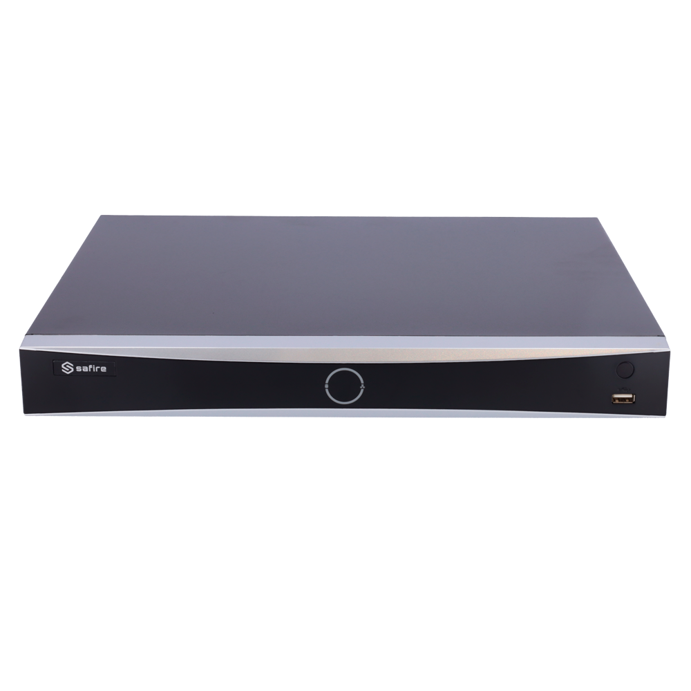 NVR para cámaras IP - Vídeo de 8 CH / Compresión H.265+ - Resolución máxima 8.0 Mp - Ancho de banda 80 Mbps - Salida HDMI 4K y VGA - Permite 2 discos duros